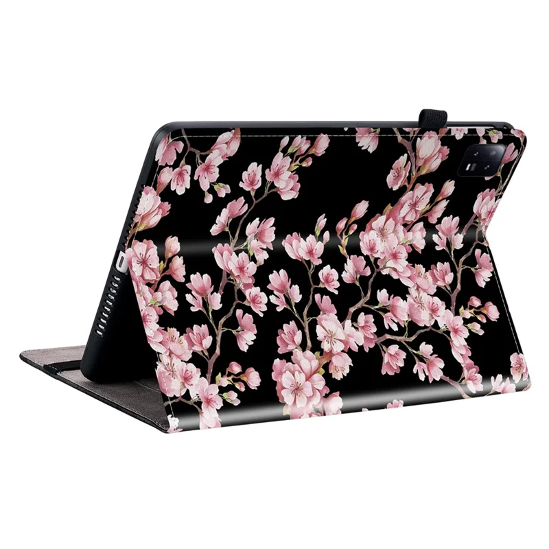 For Xiaomi Pad 6 / Pad 6 Pro Case Pattern Printing Leather Stand Tablet Cover with Card Slots - Plum Blossom