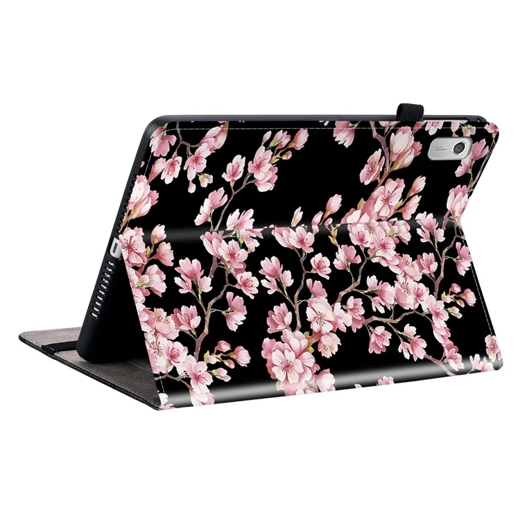 For Lenovo Tab M9 Case PU Leather Pattern Card Slots Tablet Protector - Plum Blossom