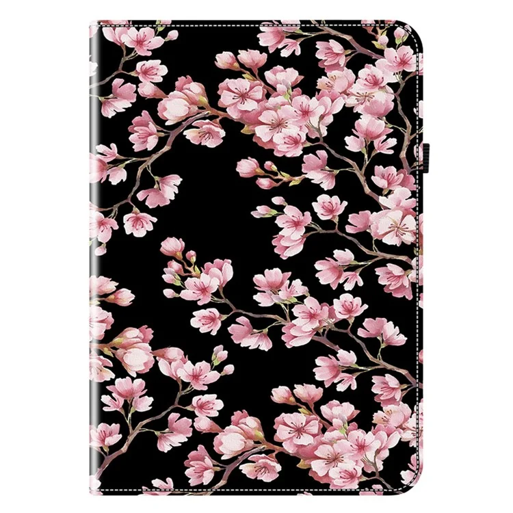 For Lenovo Tab M9 Case PU Leather Pattern Card Slots Tablet Protector - Plum Blossom