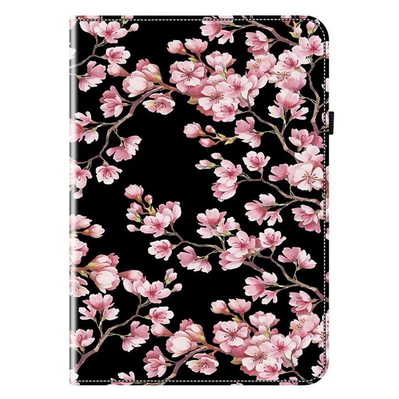 For Lenovo Tab P12 Case Pattern Printing Card Slots Tablet Shell with Foldable Stand - Plum Blossom