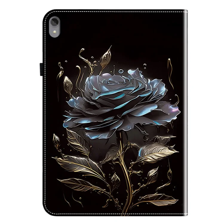 Funda para Lenovo Tab P11 TB-J606F, de piel sintética con estampado, con soporte - Negro Rosa