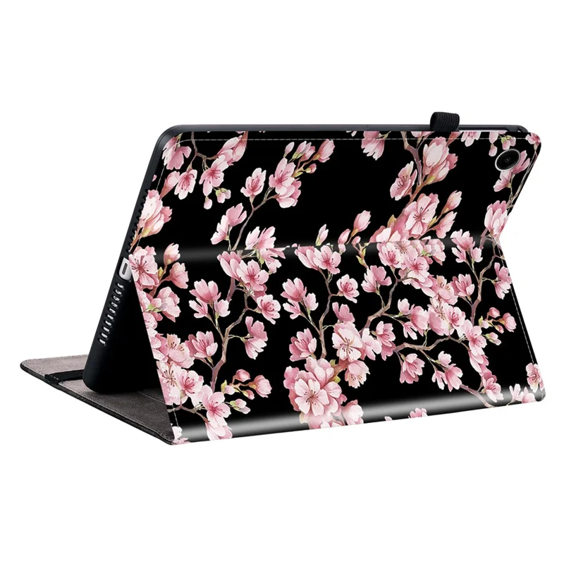 Stand Case for Samsung Galaxy Tab A9+ Pattern Print PU Leather Tablet Cover - Plum Blossom