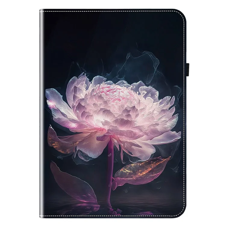 Für Amazon Kindle Paperwhite 5 (2021) Case Pattern PU Leder Stand Kartensteckplätze Schutzhülle - Purple Peony