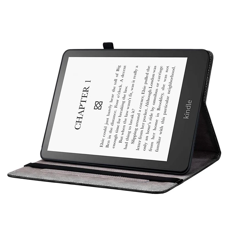 For Amazon Kindle Paperwhite 5 (2021) Case Pattern PU Leather Stand Card Slots Protective Cover - Plum Blossom