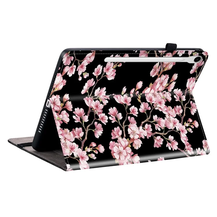 Para Samsung Galaxy Tab S10 / S9 Funda para Tablet Anticaída de Cuero con Tapa, Soporte con Patrón de Impresión - Flor de Ciruelo