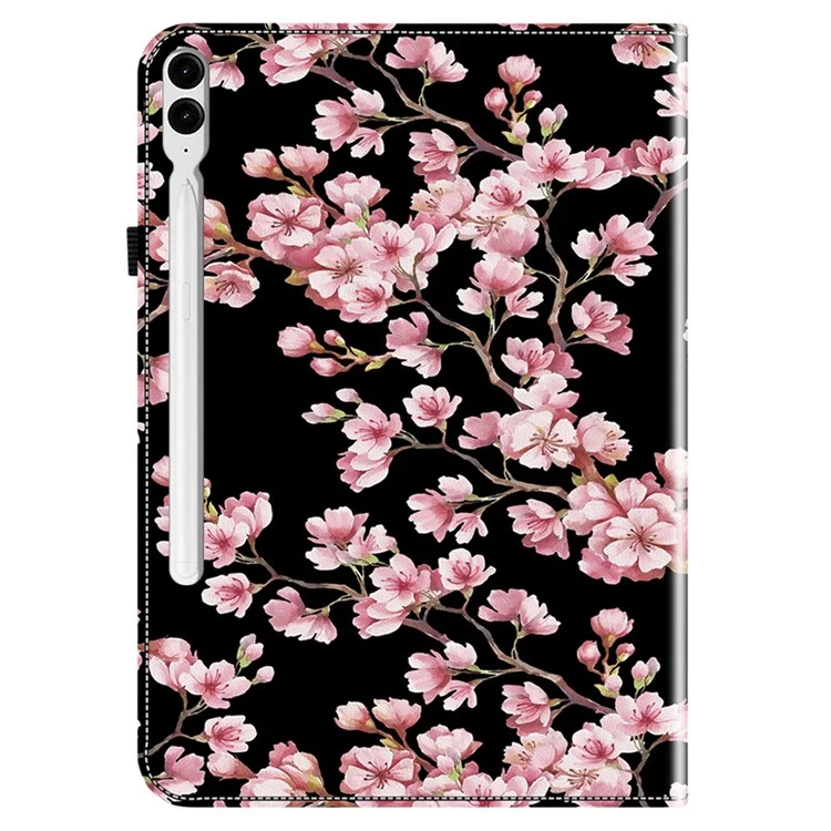 Para Samsung Galaxy Tab S10+ / S9+ / Tab S9 FE+ Capa Flip Pattern Printing Card Holder Tablet Shell - Flor de Ameixa
