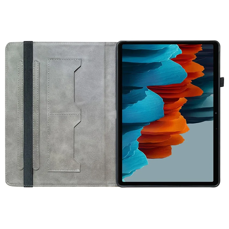 For Samsung Galaxy Tab S7 / S8 Cases Pattern Printing Flip Tablet Shell with Card Slot - Gold Butterfly Rose