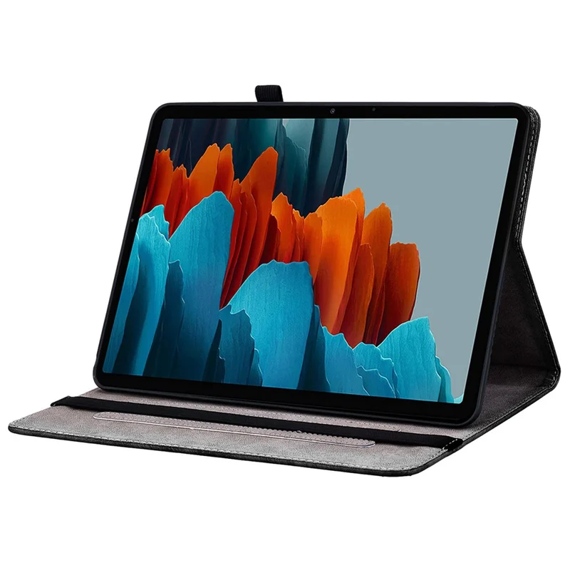 For Samsung Galaxy Tab S7 / S8 Cases Pattern Printing Flip Tablet Shell with Card Slot - Gold Butterfly Rose