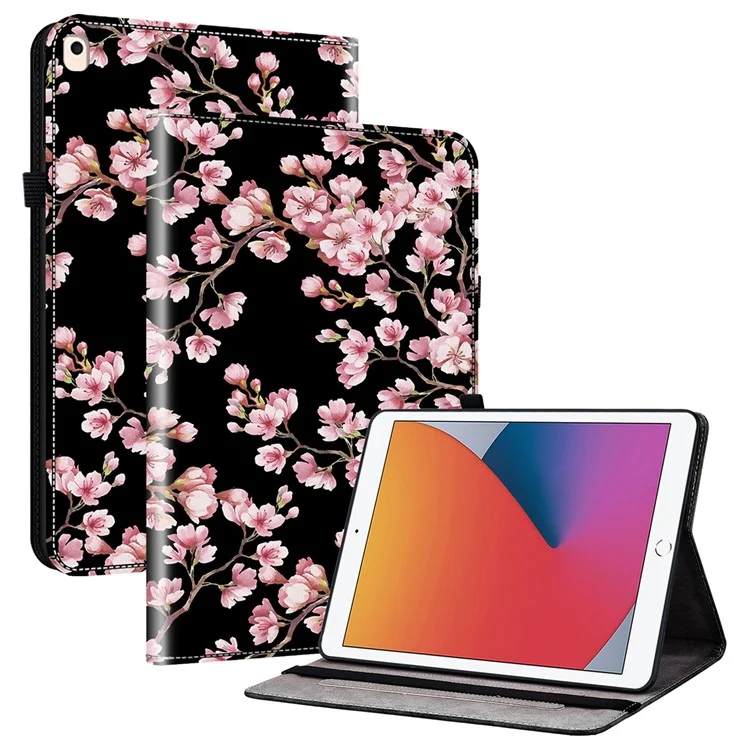 Para iPad 10.2 (2021) / (2020) / (2019) Flip Case Pattern Printing Tablet Cover with Card Holder - Prune Blossom