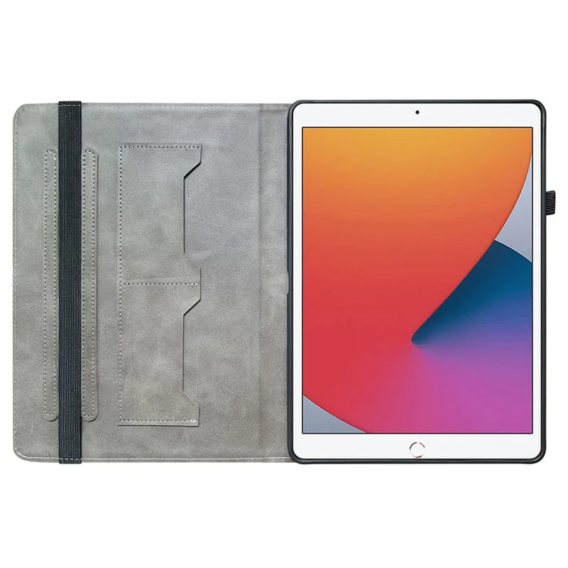 For iPad 10.2 (2021) / (2020) / (2019) Flip Case Pattern Printing Tablet Cover with Card Holder - Black Rose