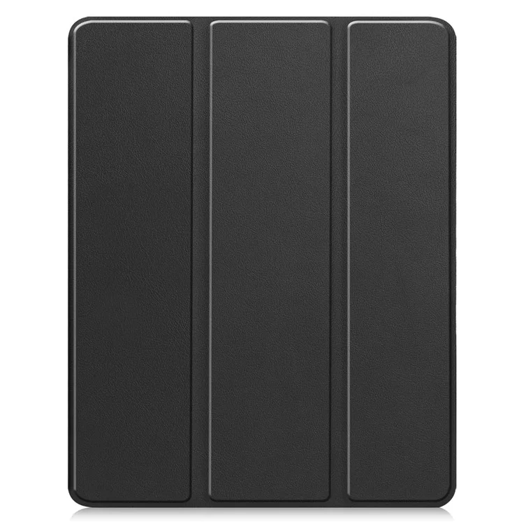 Für iPad Pro 13 (2024) Ständer-Hülle stoßabsorbierender Leder-Tablet-Hülle mit Stiftfach - Schwarz