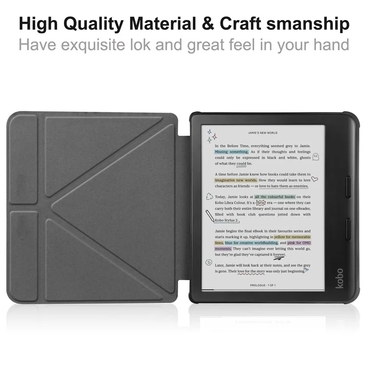Stand Case for Kobo Libra Colour eReaders PU Leather Sleeve Cover with Auto Wake / Sleep - Blackish Green