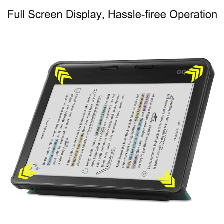 Stand Case for Kobo Libra Colour eReaders PU Leather Sleeve Cover with Auto Wake / Sleep - Blackish Green
