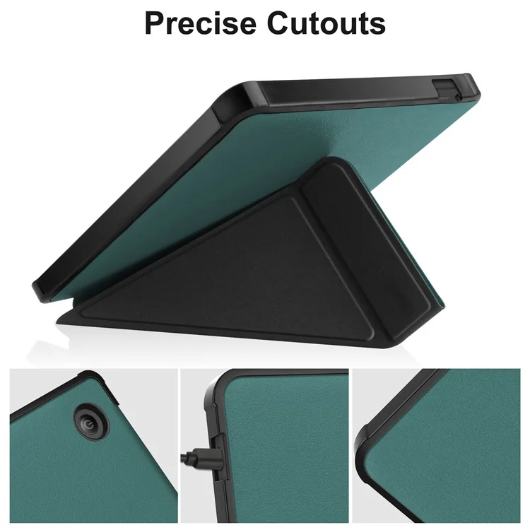 Stand Case for Kobo Libra Colour eReaders PU Leather Sleeve Cover with Auto Wake / Sleep - Blackish Green