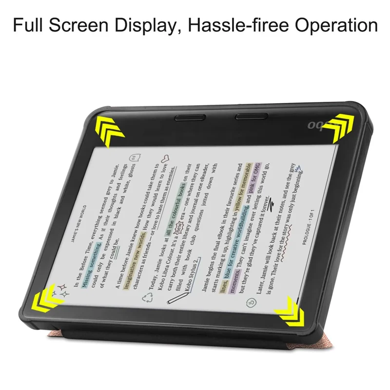 Stand Case for Kobo Libra Colour eReaders PU Leather Sleeve Cover with Auto Wake / Sleep - Rose Gold