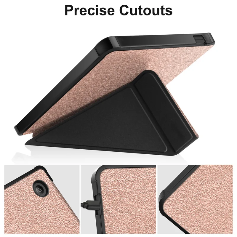 Stand Case for Kobo Libra Colour eReaders PU Leather Sleeve Cover with Auto Wake / Sleep - Rose Gold
