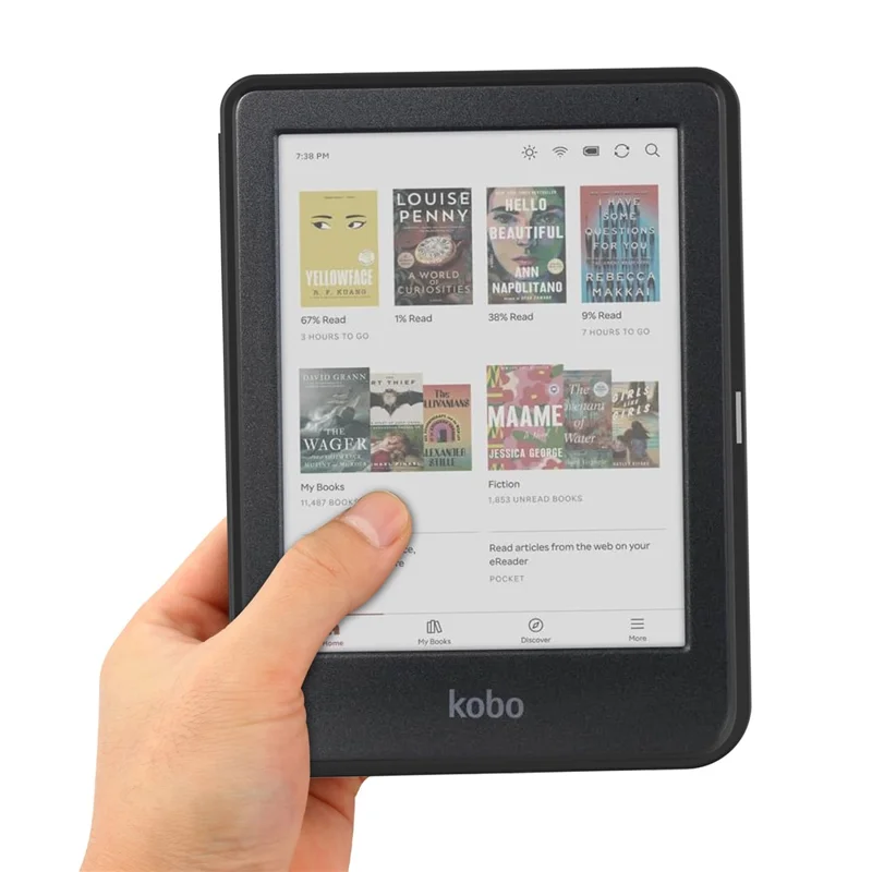 For Kobo Clara Colour / Clara BW PU Leather Sleeve Smart Wake  /  Sleep Cover Ereader Protective Case - Rose Gold