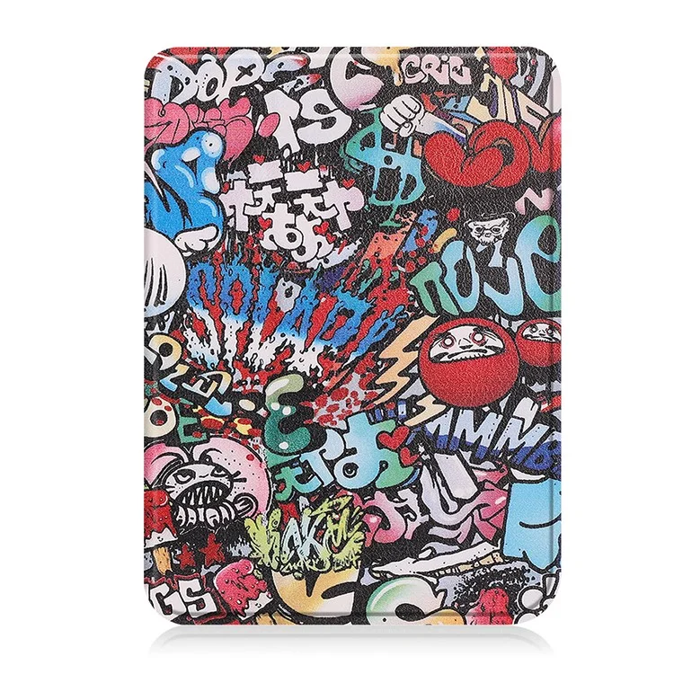 Für Kobo Clara Colour / Clara BW Case Pattern Printing PU-Leder Folio E-Reader Hülle mit Auto Sleep / Wake Funktion - Graffiti