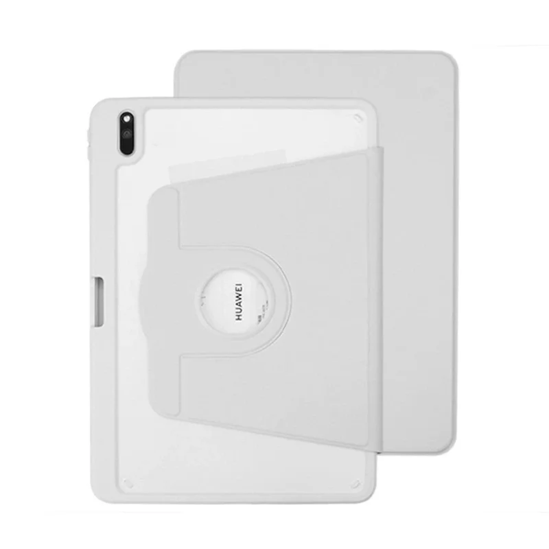 Til Huawei MatePad Pro 10,8 (2021) Taske med Roterende Ståske, Læderdæksel til Tablet med Holder til Blyant – Hvid