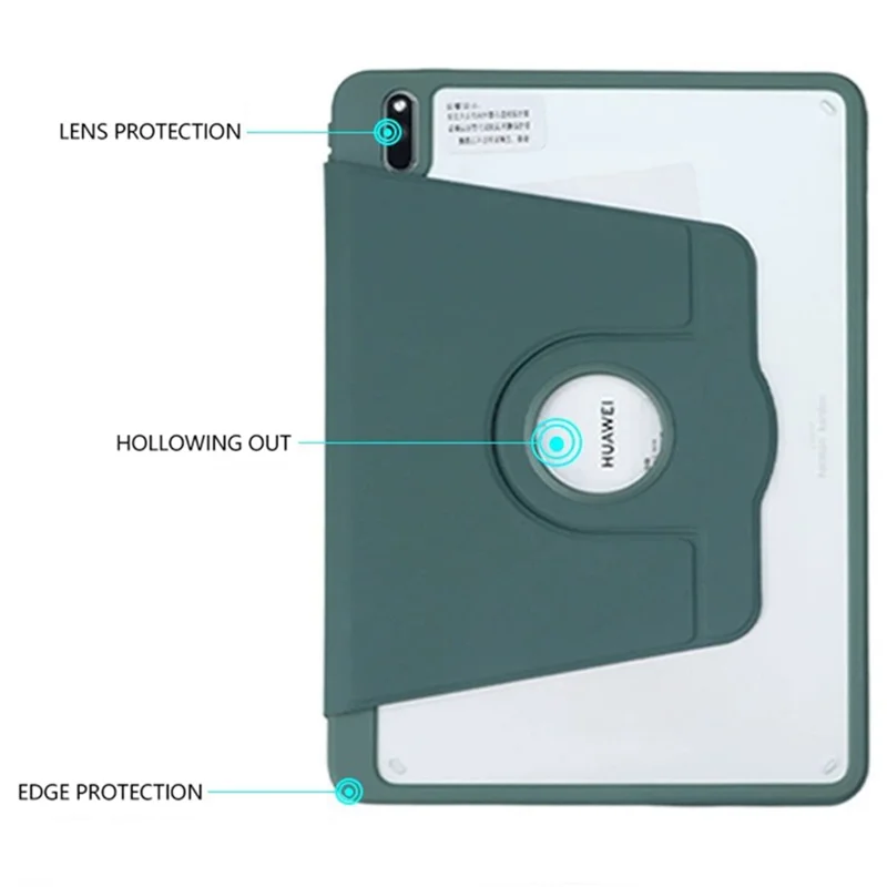 Til Huawei MatePad Pro 10,8 (2021) Taske med Roterende Ståske, Læderdæksel til Tablet med Holder til Blyant – Hvid