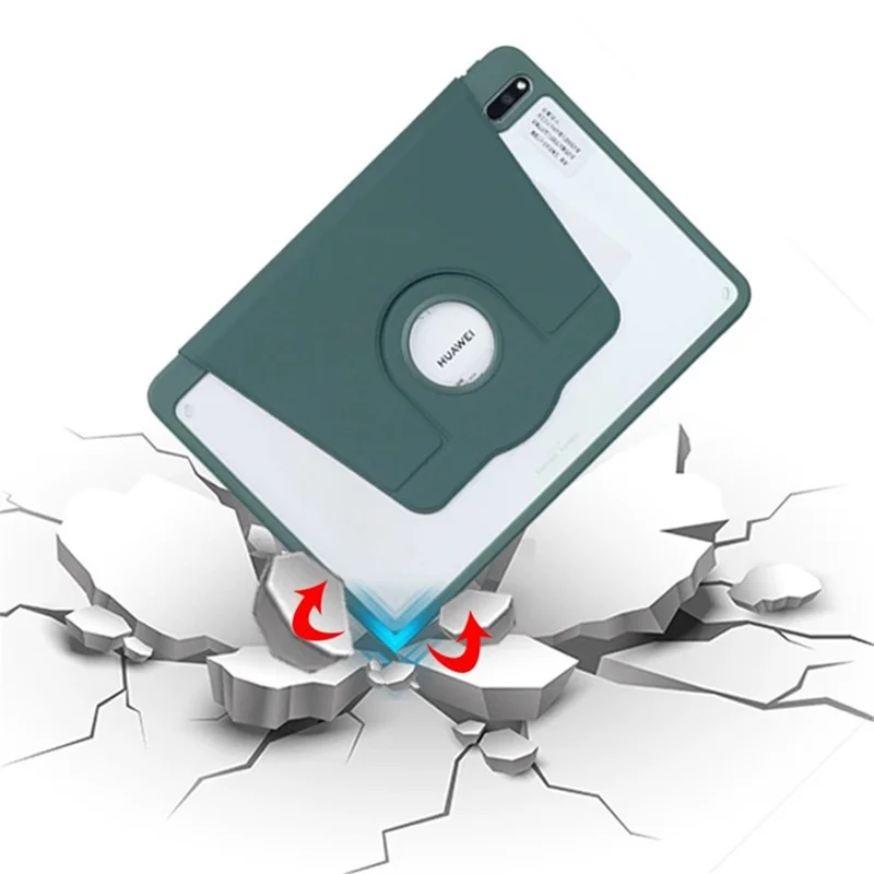 Til Huawei MatePad Pro 10,8 (2021) Taske med Roterende Ståske, Læderdæksel til Tablet med Holder til Blyant – Hvid