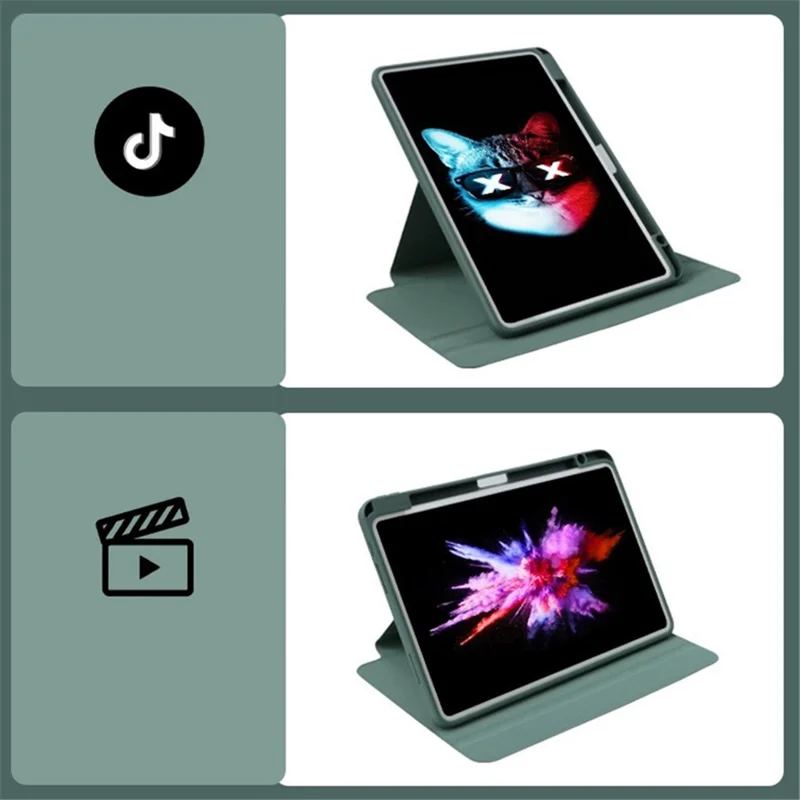 Til Huawei MatePad Pro 10,8 (2021) Taske med Roterende Ståske, Læderdæksel til Tablet med Holder til Blyant – Hvid