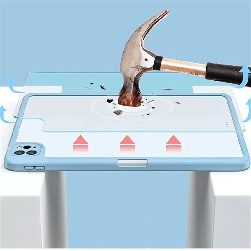 For Huawei MatePad 11 (2021) Case PU Leather Tablet Shell Rotating Stand with Pencil Holder - Baby Blue