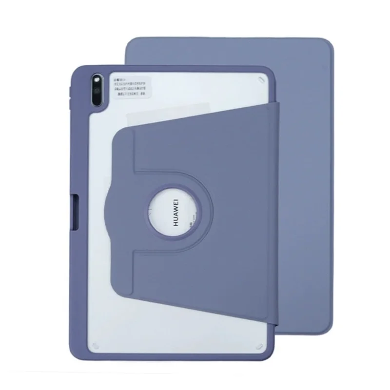 For Huawei MatePad 11 (2021) Case PU Leather Tablet Shell Rotating Stand with Pencil Holder - Blue