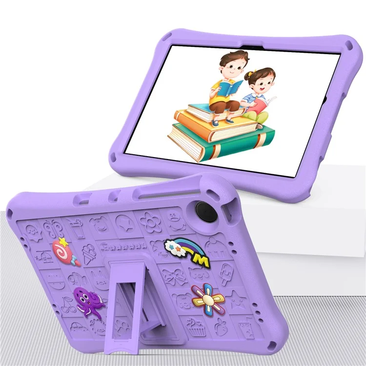 Per Samsung Galaxy Tab A9+ / Xiaomi Redmi Pad SE Case EVA Tablet Supporto Custodia con Tracolla - Viola Chiaro