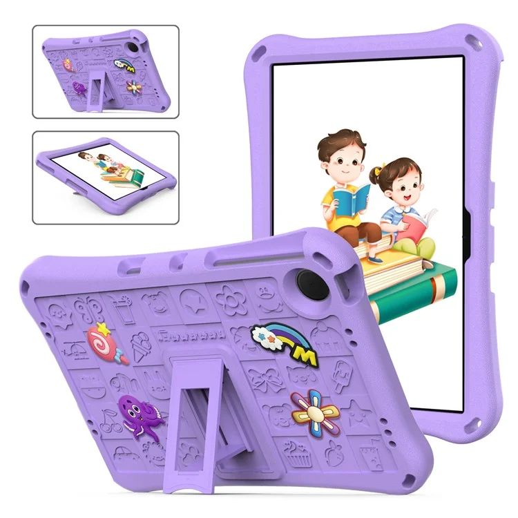 Per Samsung Galaxy Tab A9+ / Xiaomi Redmi Pad SE Case EVA Tablet Supporto Custodia con Tracolla - Viola Chiaro