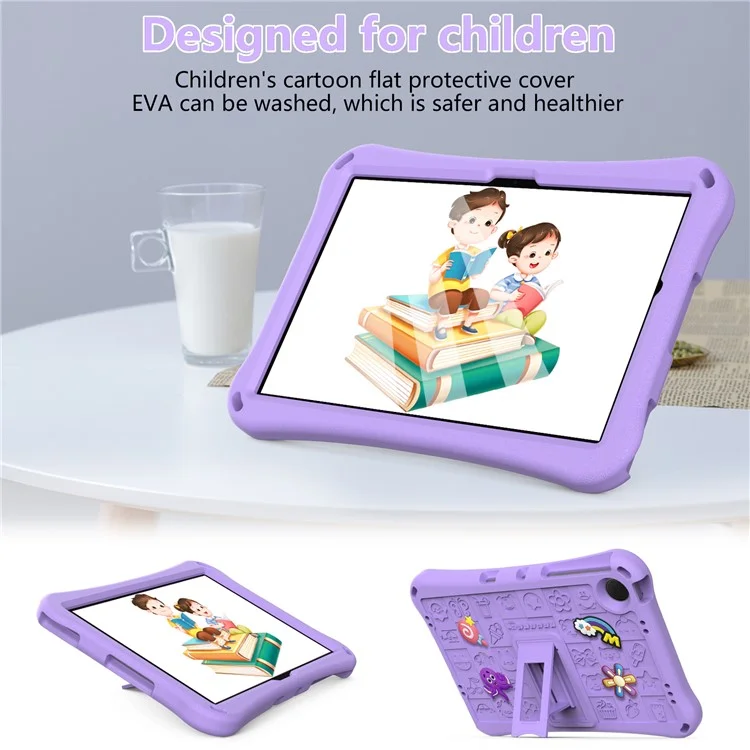 Per Samsung Galaxy Tab A9+ / Xiaomi Redmi Pad SE Case EVA Tablet Supporto Custodia con Tracolla - Viola Chiaro