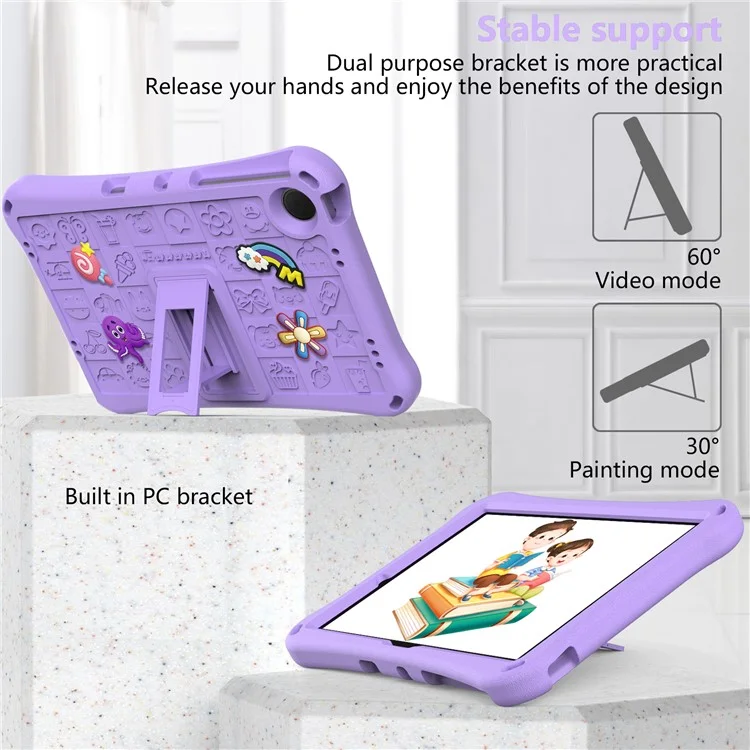 Per Samsung Galaxy Tab A9+ / Xiaomi Redmi Pad SE Case EVA Tablet Supporto Custodia con Tracolla - Viola Chiaro