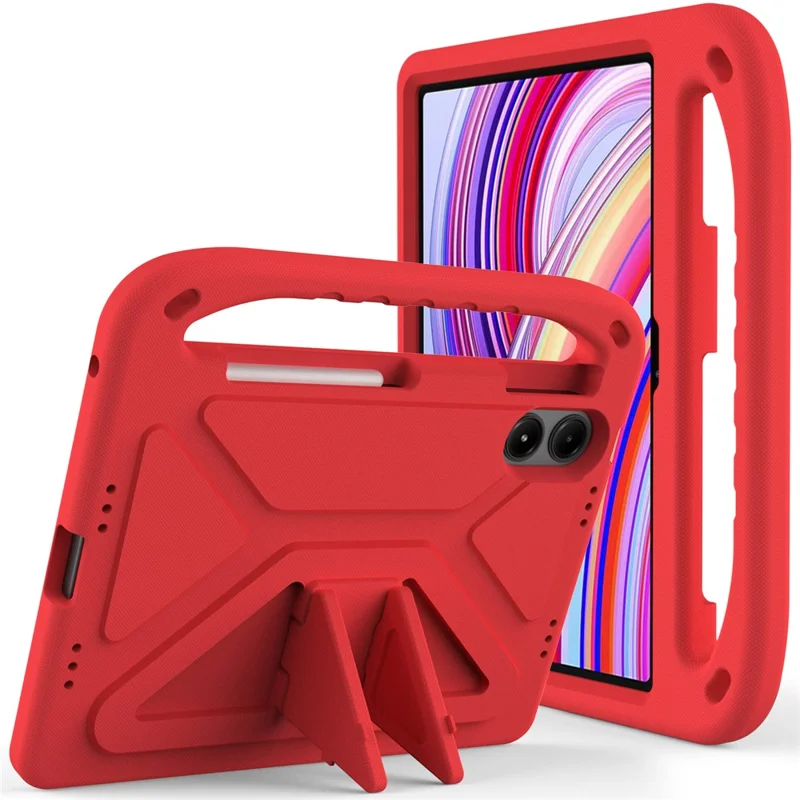 For Xiaomi Redmi Pad Pro / Redmi Pad Pro 5G / Poco Pad EVA Case Hand Grip Kickstand Tablet Cover   - Red
