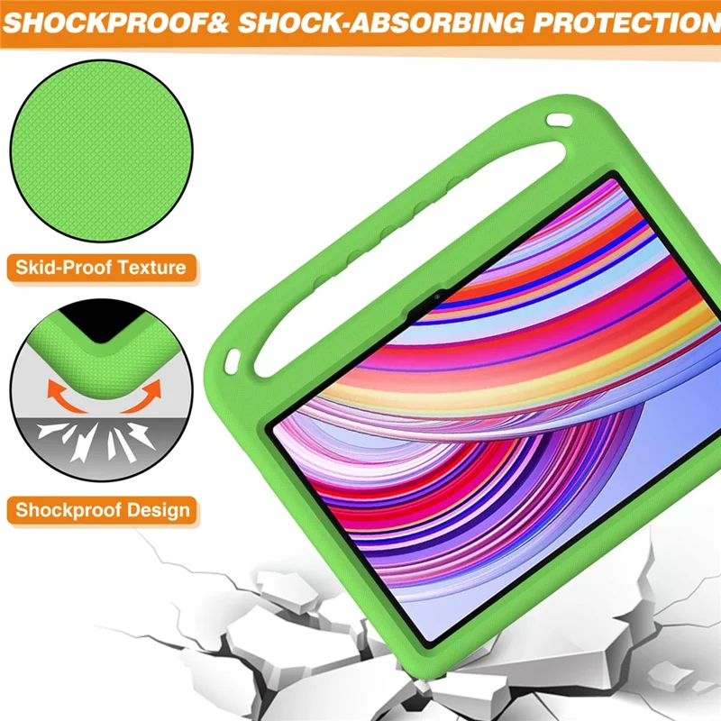 For Xiaomi Redmi Pad Pro / Redmi Pad Pro 5G / Poco Pad EVA Case Hand Grip Kickstand Tablet Cover   - Green
