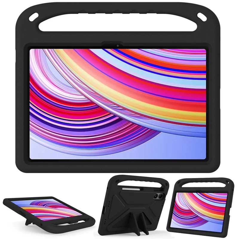 For Xiaomi Redmi Pad Pro / Redmi Pad Pro 5G / Poco Pad EVA Case Hand Grip Kickstand Tablet Cover Wholesale - Black