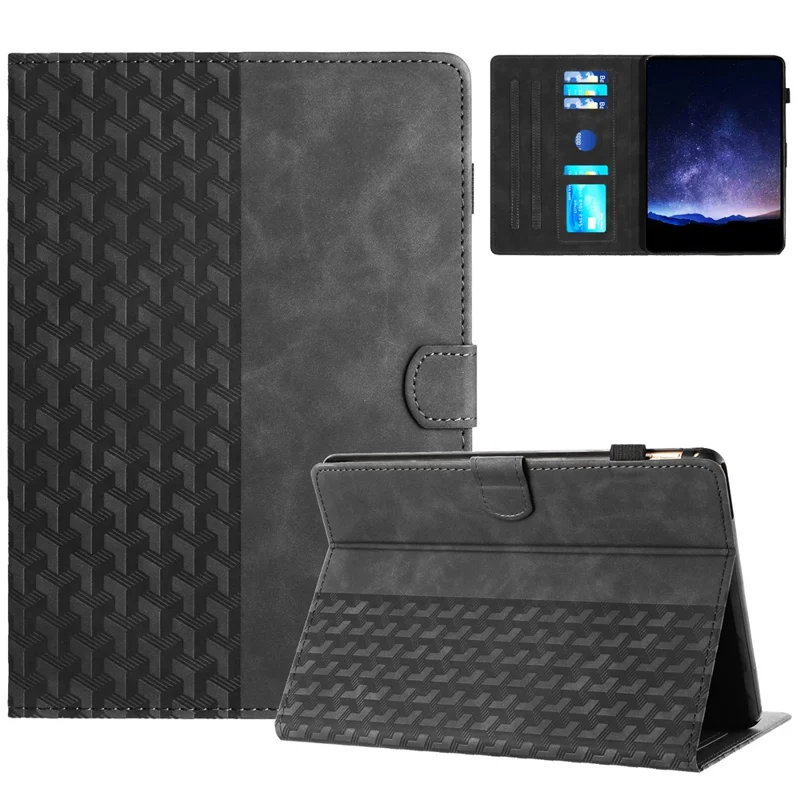 For Amazon Kindle Paperwhite 5 (2021) Case TPU+PU Leather Tablet Cover Card Holder Building Blocks Imprinted - Black