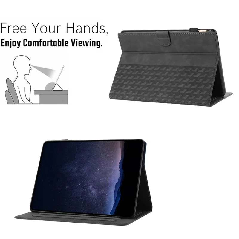 For Amazon Kindle Paperwhite 5 (2021) Case TPU+PU Leather Tablet Cover Card Holder Building Blocks Imprinted - Black