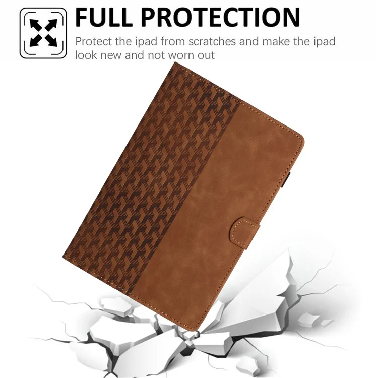 Para Samsung Galaxy Tab A 10.5 (2018) T590 Funda Protectora Titular de Tarjeta Cuero PU Estuche Tablet - Marrón