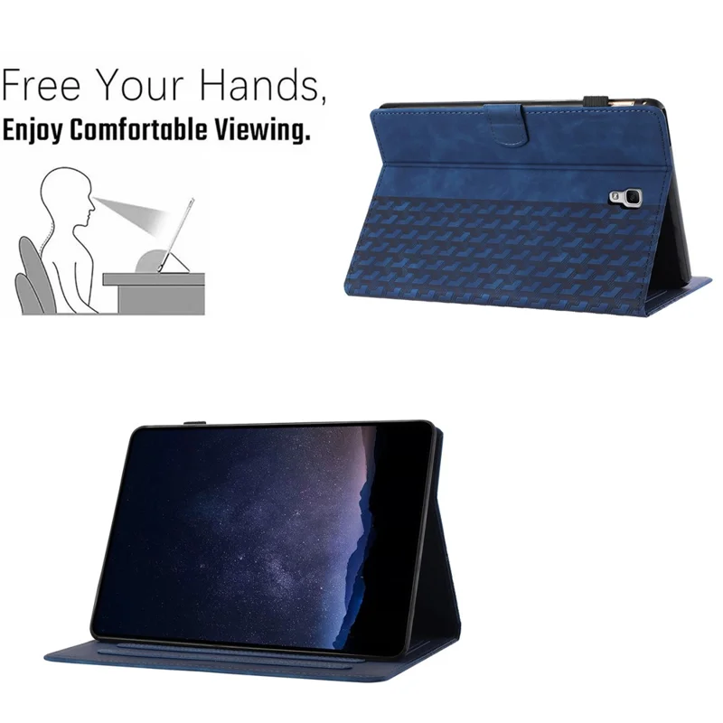For Samsung Galaxy Tab A 10.5 (2018) T590 Protection Cover Card Holder PU Leather Tablet Case - Blue
