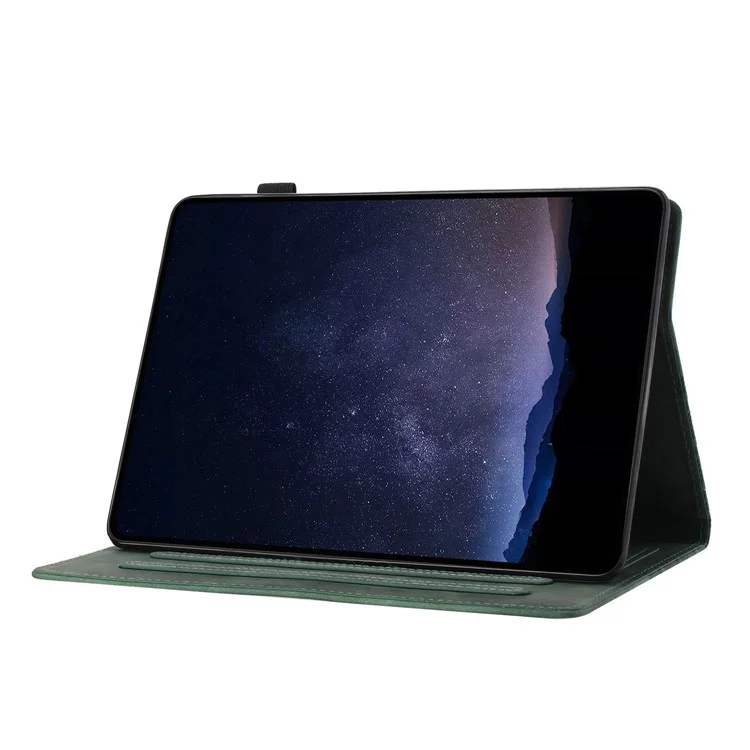 For Samsung Galaxy Tab A 10.5 (2018) T590 Protection Cover Card Holder PU Leather Tablet Case - Green