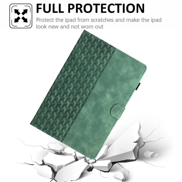 For Samsung Galaxy Tab A 10.5 (2018) T590 Protection Cover Card Holder PU Leather Tablet Case - Green