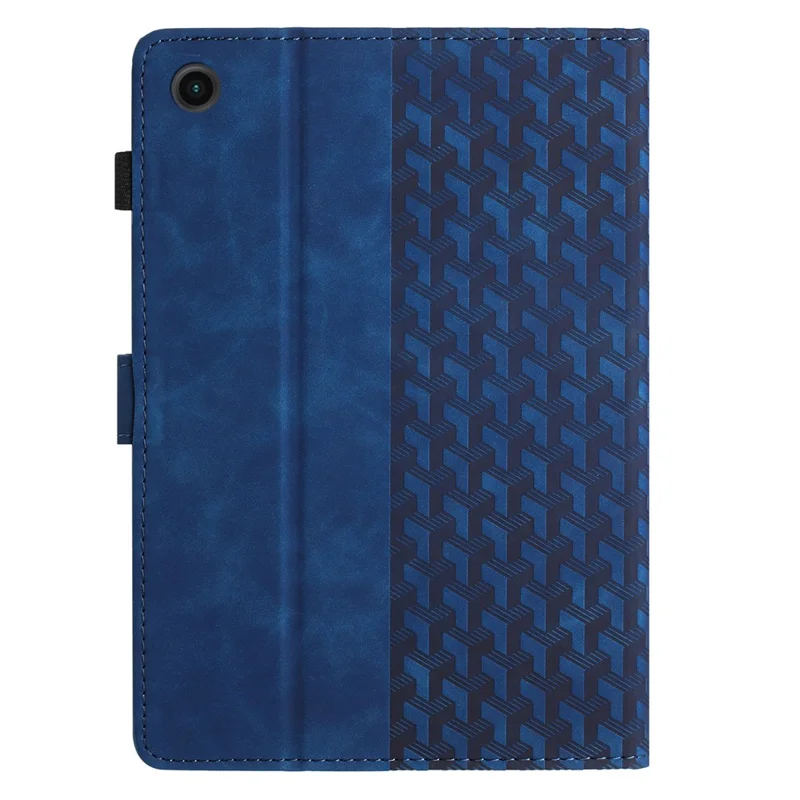 For Samsung Galaxy Tab A8 10.5 (2021) X205 X200 Leather Case Building Blocks Imprinted Tablet Cover - Blue