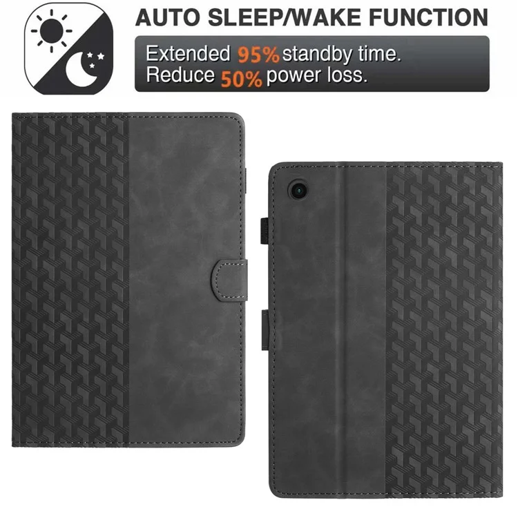 Custodia per tablet Samsung Galaxy Tab A9, in pelle PU con protezione contro gli urti, supporto pieghevole - Nero