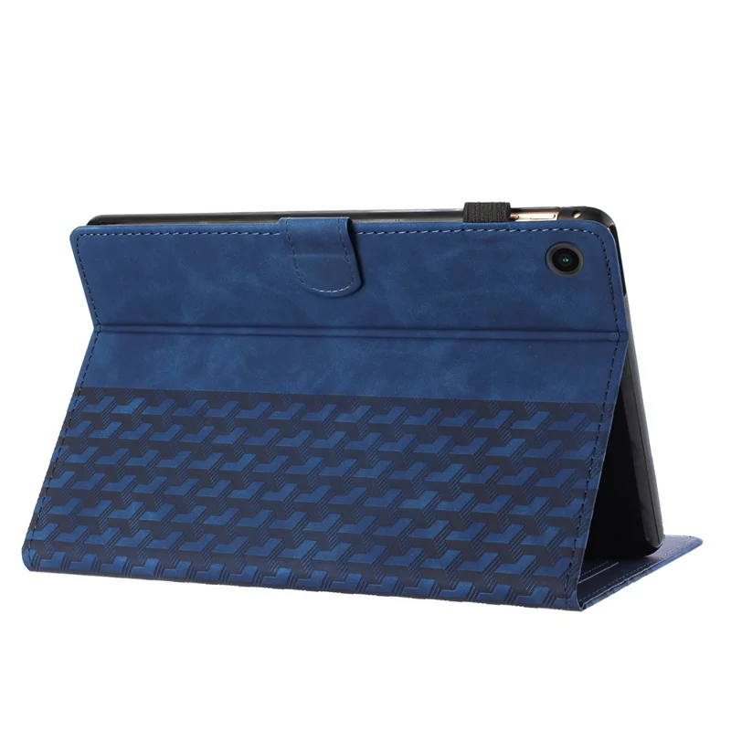 Per Samsung Galaxy Tab A9 Tablet Case Imprinted PU Leather Drop-proof Folding Stand Cover - Blu