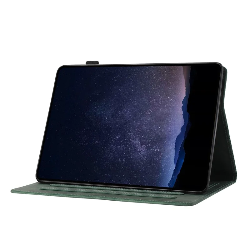 For Samsung Galaxy Tab A9 Tablet Case Imprinted PU Leather Drop-proof Folding Stand Cover - Green