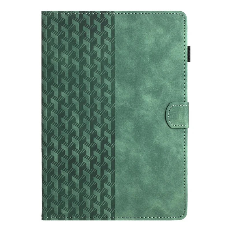 For Samsung Galaxy Tab A9 Tablet Case Imprinted PU Leather Drop-proof Folding Stand Cover - Green