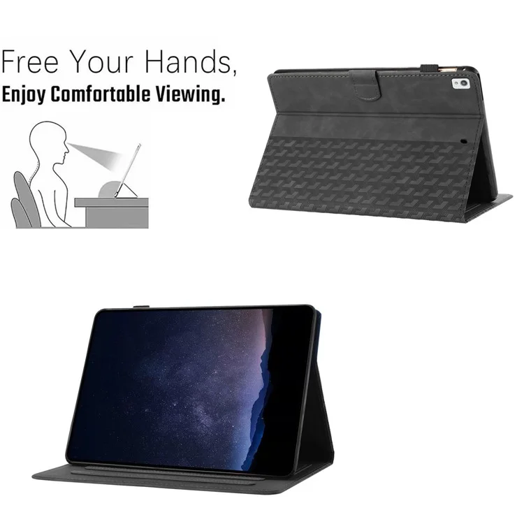 Pour iPad 10.2 (2021) (2019) (2020) / Pro 10.5 pouces (2017) / Air 10.5 pouces (2019) Blocs de construction imprimés Flip Cover - Noir