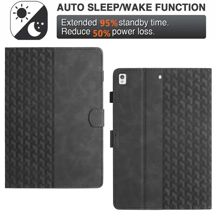 Pour iPad 10.2 (2021) (2019) (2020) / Pro 10.5 pouces (2017) / Air 10.5 pouces (2019) Blocs de construction imprimés Flip Cover - Noir
