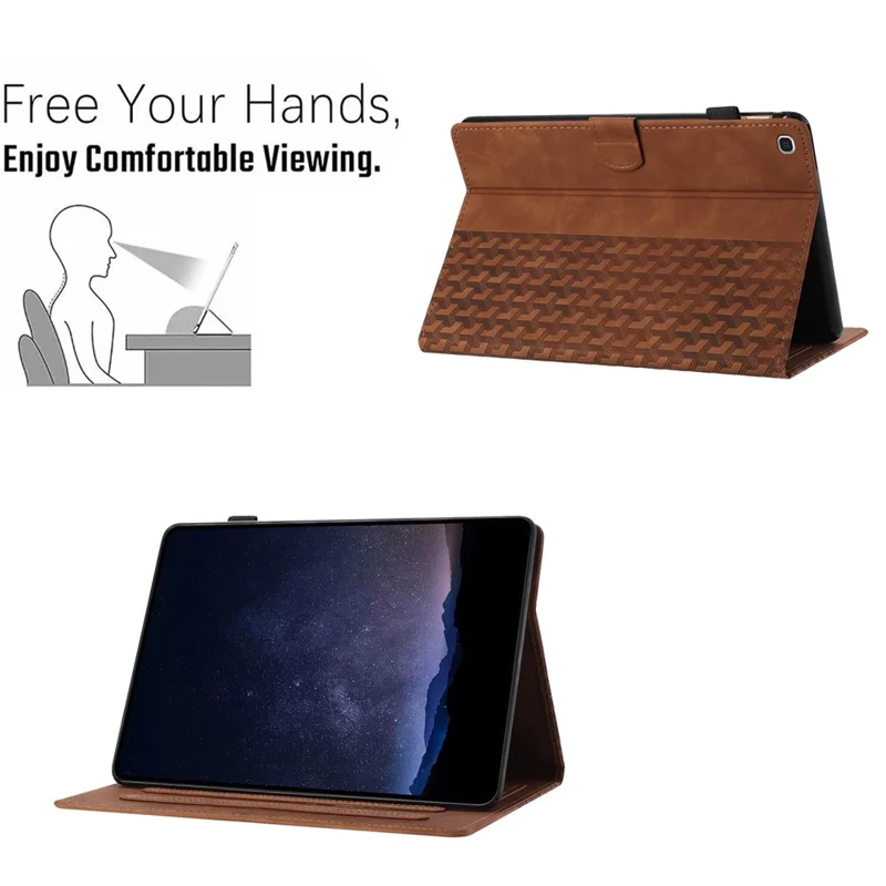 Для Samsung Galaxy Tab S6 Lite (2020) (2022) (2024) P610 Имитированный чехол из искусственной кожи для планшета с отделением для карт - коричневый