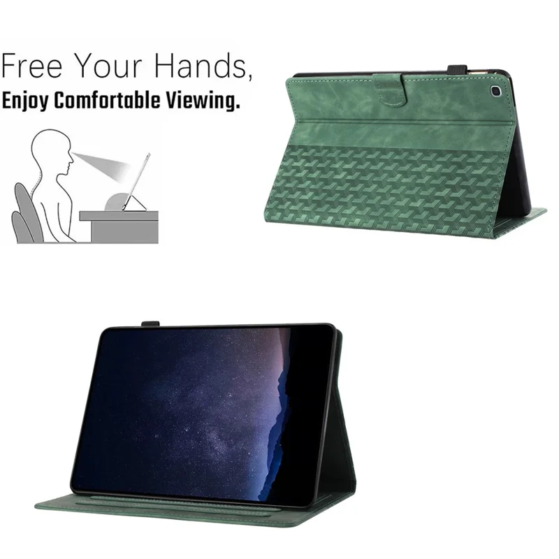 Für Samsung Galaxy Tab S6 Lite (2020) (2022) (2024) P610 Geprägter PU-Leder-Tablet-Hülle mit Kartenfach - Grün
